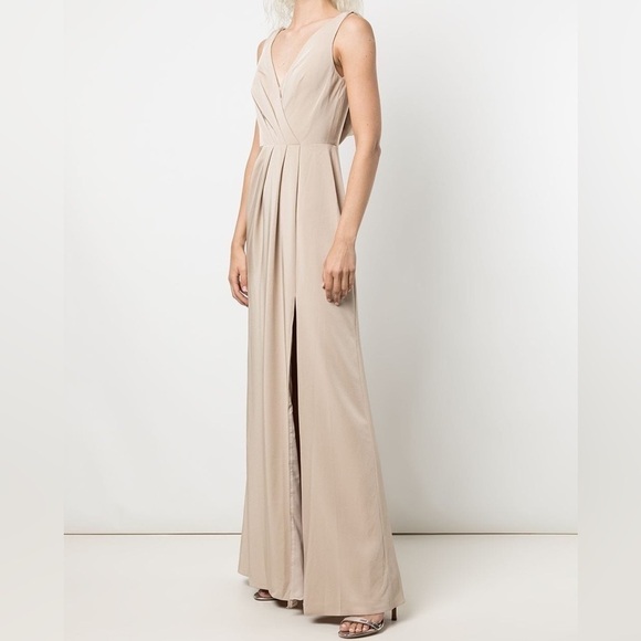 Marchesa Notte Bridesmaids Champagne Cowl Back Gown Size 2 - Picture 2 of 9